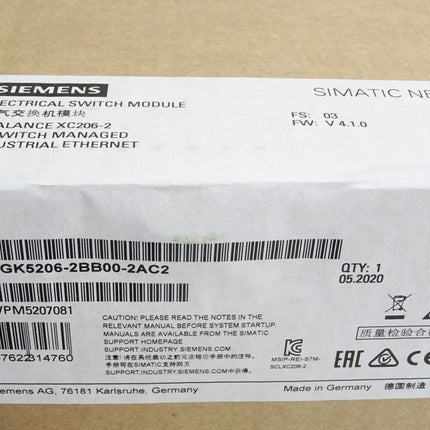 Siemens Simatic Net Scalance XC206-2 6GK5206-2BB00-2AC2 / Neu OVP versiegelt - Maranos.de