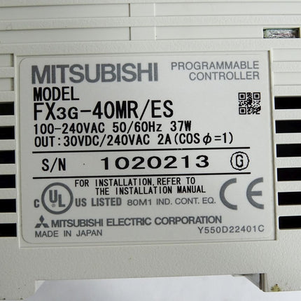 Mitsubishi Electric FX3G-40MR/ES 37W SPS-Grundgerät - Maranos.de