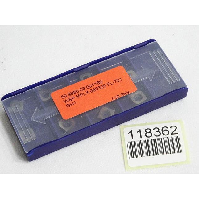 JEL Wendeschneidplatte WSP MPLX 080320 FL-701 50.9980.03.001160 / Inhalt:8 Stück - Maranos.de