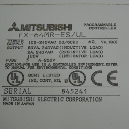 Mitsubishi Electric FX-64MR-ES/UL 100W SPS-Grundgerät - Maranos.de