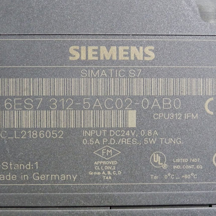 Siemens S7-300 CPU 312 IFM 6ES7312-5AC02-0AB0 6ES7 312-5AC02-0AB0 - Maranos.de