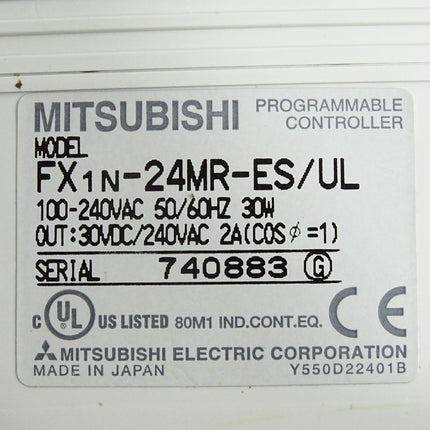 Mitsubishi Electric FX1N-24MR-ES/UL Programmable Controller - Maranos.de