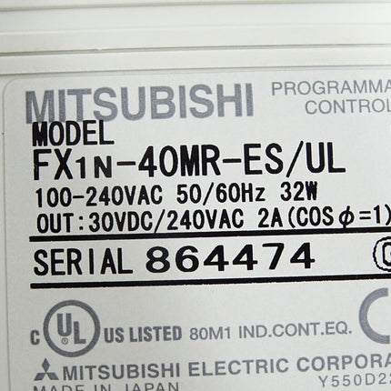 Mitsubishi Electric FX1N-40MR-ES/UL Programmable Controller - Maranos.de