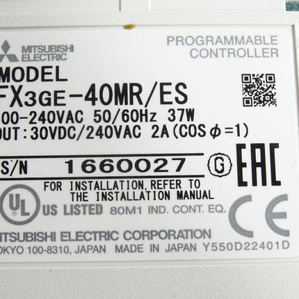 Mitsubishi Electric FX3GE-40MR/ES SPS-Grundgerät - Maranos.de