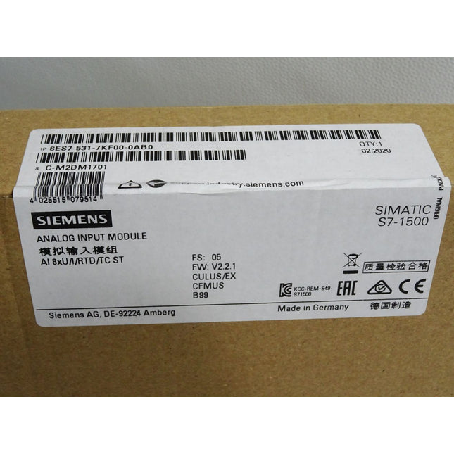 Siemens S7-1500 AI 6ES7531-7KF00-0AB0 6ES7 531-7KF00-0AB0 / Neu OVP versiegelt - Maranos.de