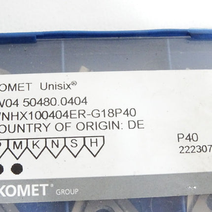 Komet Unisix Wendeschneidplatte WNHX100404ER-G18P40 / Inhalt:10 Stück - Maranos.de