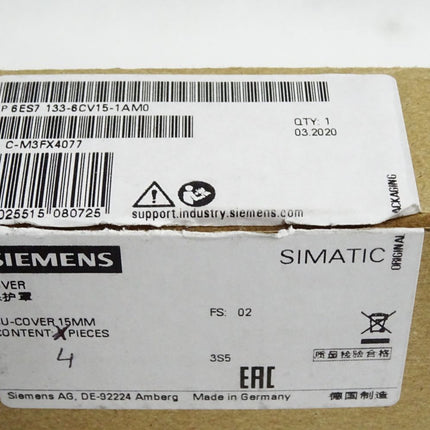 Siemens BU-cover 6ES7133-6CV15-1AM0 / Inhalt:4 Stück / Neu OVP - Maranos.de