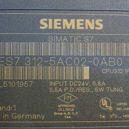 Siemens S7-300 CPU 312 IFM 6ES7312-5AC02-0AB0 6ES7 312-5AC02-0AB0 - Maranos.de