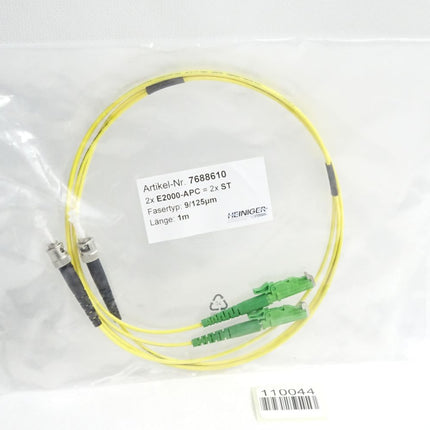 Heiniger 7688610 Glasfaser-Patchkabel E2000 APC - ST 9/125 duplex 1m / Neu OVP - Maranos.de