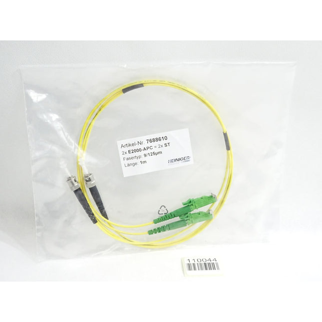 Heiniger 7688610 Glasfaser-Patchkabel E2000 APC - ST 9/125 duplex 1m / Neu OVP - Maranos.de