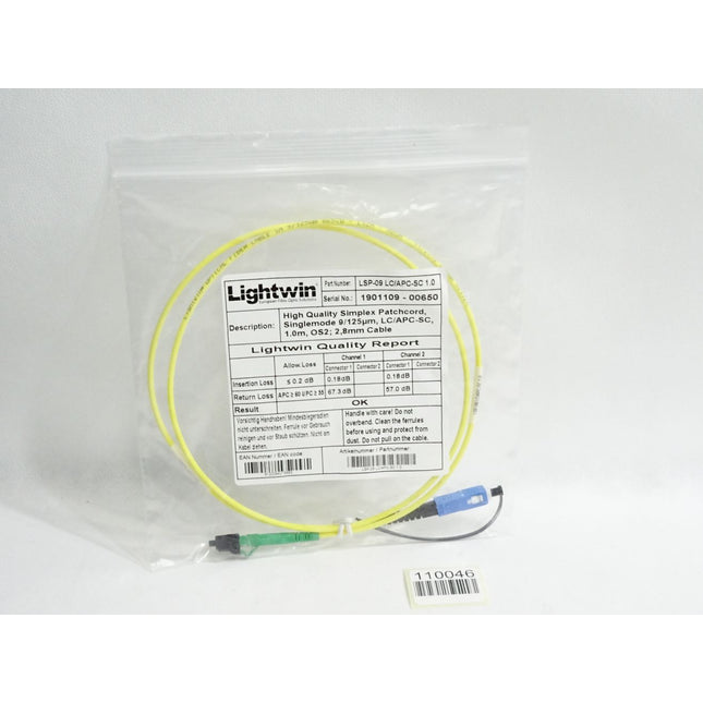 Lightwin LSP-09 LC/APC-SC 1.0 Simplex LWL Patchkabel 1m / Neu OVP - Maranos.de