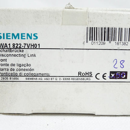 Siemens Schaltbrücke 8WA1822-7VH01 / Inhalt:28 Stück / Neu OVP