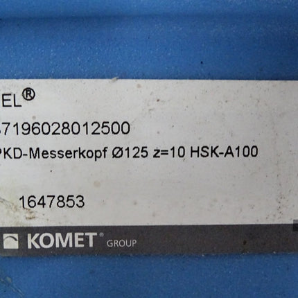 JEL PKD-Messerkopf D=125 z=10 HSK-A100 V-007793.0332.01.01 mit Lagerspuren - Maranos.de