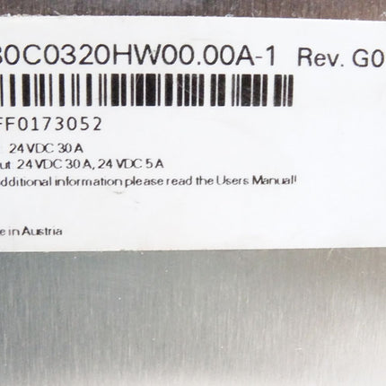 B&R ACOPOSmulti Hilfsversorgungsmodul 32A 8B0C0320HW00.00A-1 Rev. G0