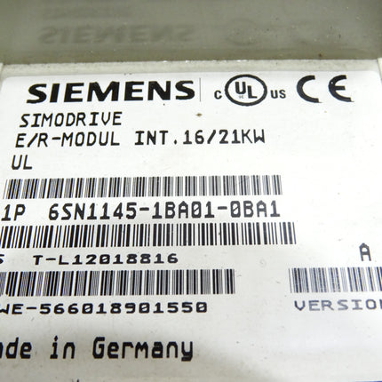 Siemens Simodrive E/R-Modul INT.16/21kW 6SN1145-1BA01-0BA1 Version A - Maranos.de