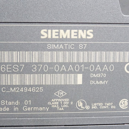 Siemens S7-300 Dummy DM370 6ES7370-0AA01-0AA0 6ES7 370-0AA01-0AA0 - Maranos.de