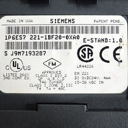 Siemens S7-200 EM221 6ES7221-1BF20-0XA0 6ES7 221-1BF20-0XA0 - Maranos.de