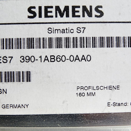 Siemens S7-300 Profilschiene Länge 160 mm 6ES7390-1AB60-0AA0 6ES7 390-1AB60-0AA0 - Maranos.de