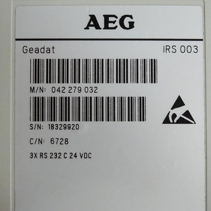 AEG Geadat IRS003 3X RS 232 C 24VDC
