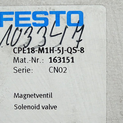 Festo Magnetventil CPE18-M1H-5J-QS-8 163151 / Neu OVP - Maranos.de