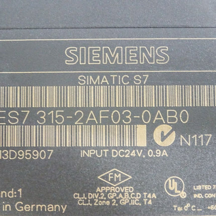 Siemens CPU315-2 DP 6ES7315-2AF03-0AB0 6ES7 315-2AF03-0AB0 - Maranos.de