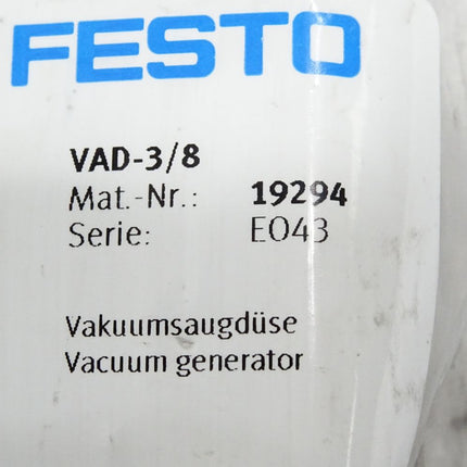 Festo Vakuumsaugdüse 19294 VAD-3/8 / Neu OVP - Maranos.de