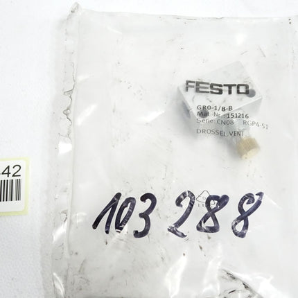 Festo Drosselventil GRO-1/8-B 151216 / Neu OVP - Maranos.de