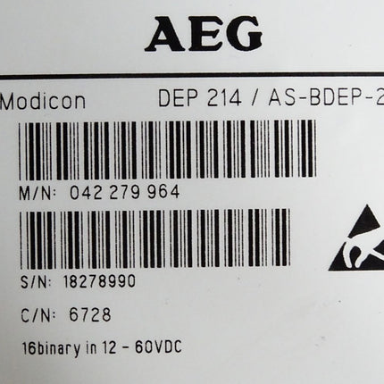 AEG Modicon DEP214 AS-BDEP-214 16binary in 12-60VDC