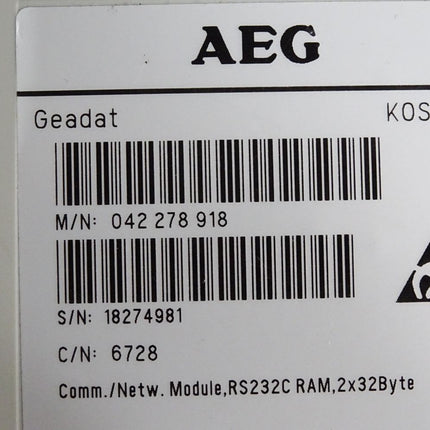 AEG Schneider Automation TSX Compact Geadat KOS202 A Komm.-Netzwerk Modul