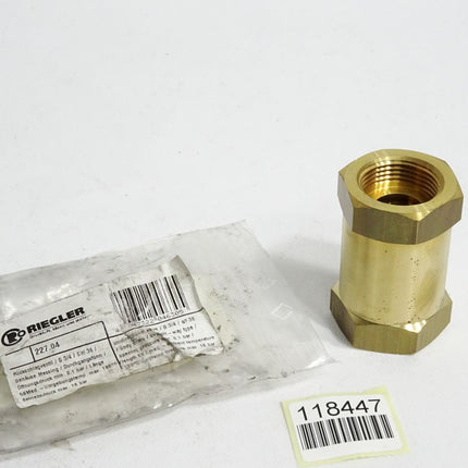 Riegler Rückschlagventil 227.04 G 3/4 SW36 0.1bar 58Med. 180°C 16bar / Neu OVP - Maranos.de