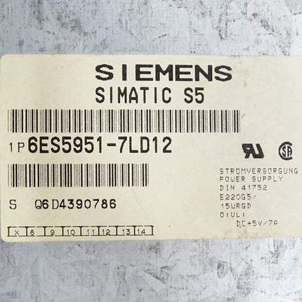 Siemens Power Supply 7A/15A 6ES5951-7LD12 6ES5 951-7LD12