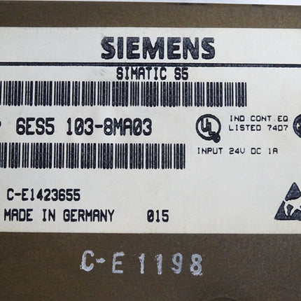 Siemens S5-100U CPU103 6ES5103-8MA03 6ES5 103-8MA03