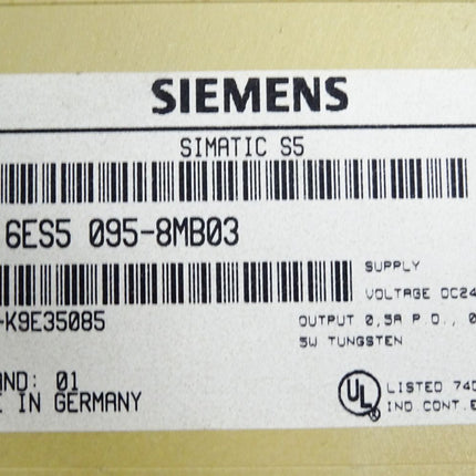 Siemens S5-95U 6ES5095-8MB03 6ES5 095-8MB03