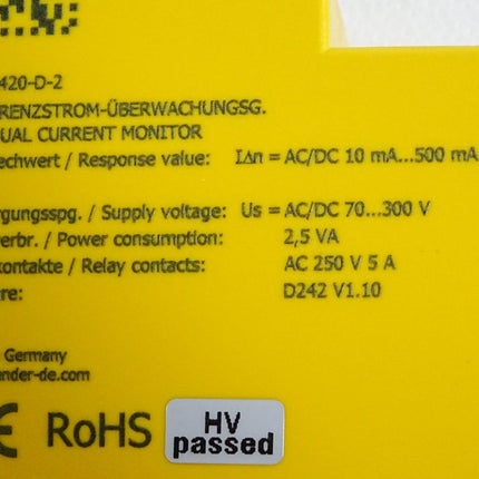 Bender Differenzstrom-Überwachungsgerät RCMA420-D-2 - Maranos.de