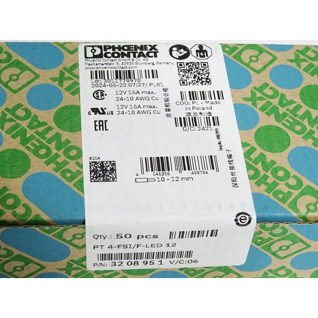 Phoenix Contact 3208951 Inhalt:50 Reihenklemme PT 4-FSI/F-LED 12 Neu  versiegelt - Maranos.de