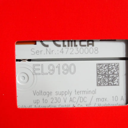 Beckhoff EL9190 Potenzialeinspeiseklemme / Neu OVP versiegelt - Maranos.de
