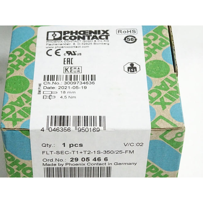 Phoenix Contact 2905466 FLT-SEC-T1+T2-1S-350/25-FM / Neu OVP versiegelt - Maranos.de