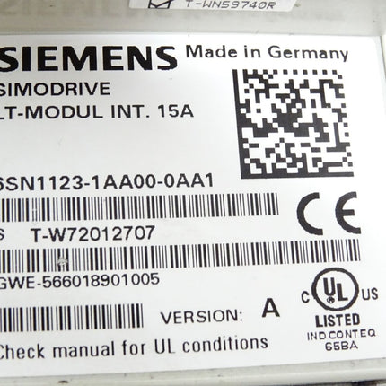 Siemens Simodrive LT-Modul INT.15A 6SN1123-1AA00-0AA1 Version A