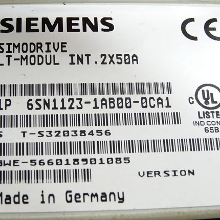 Siemens Simodrive LT-Modul INT.2x50A 6SN1123-1AB00-0CA1 Version A