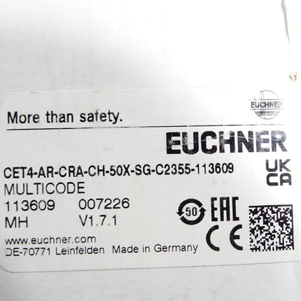 Euchner 113609 CET4-AR-CRA-CH-50X-SG-C2355-113609 Sicherheitsschalter / Neu OVP - Maranos.de
