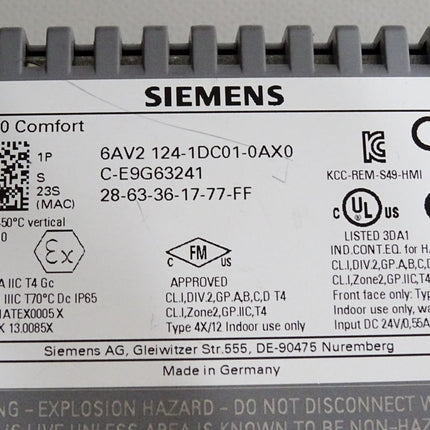 Siemens Comfort Panel KP400 6AV2124-1DC01-0AX0 6AV2 124-1DC01-0AX0