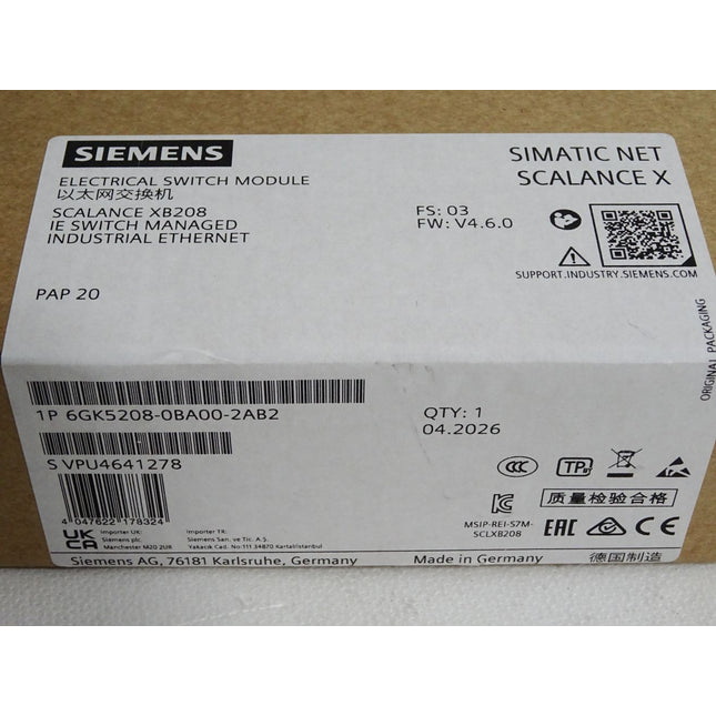 Siemens Scalance XB208 Switch 6GK5208-0BA00-2AB2 / Neu OVP versiegelt