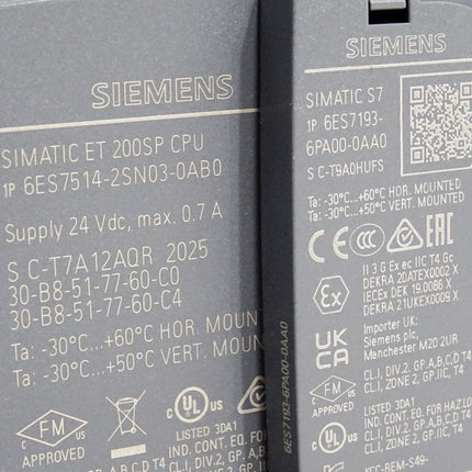 Siemens ET200SP CPU 1514SP F-2 PN 6ES7514-2SN03-0AB0 + 6ES7193-6PA00-0AA0