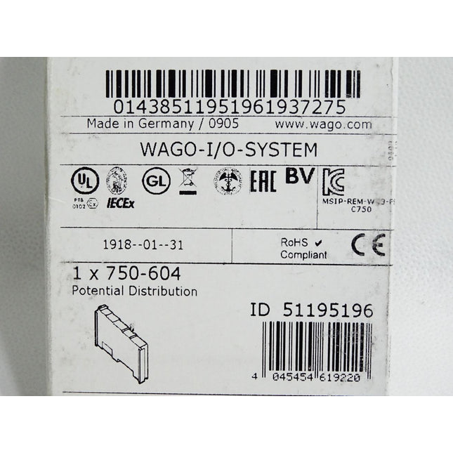 Wago 750-604 Potentialvervielfältigung / Neu OVP versiegelt - Maranos.de