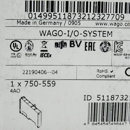 Wago 750-559 4-Kanal-Analogausgang / Neu OVP versiegelt - Maranos.de