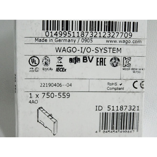 Wago 750-559 4-Kanal-Analogausgang / Neu OVP versiegelt - Maranos.de
