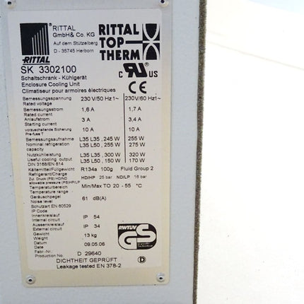 Rittal Schaltschrank-Kühlgerät SK3302100