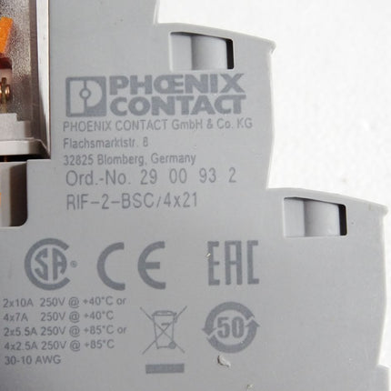 Phoenix Contact Relais 2903677 REL-IR4/LDP + Sockel 2900932 RIF-2-BSC/4x21 / Neu - Maranos.de