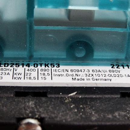 Siemens Lasttrennschalter 3LD2514-0TK53