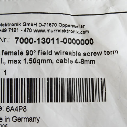 Murr Elektronik Schraubklemmanschluss 7000-13011-0000000 / Neu OVP - Maranos.de